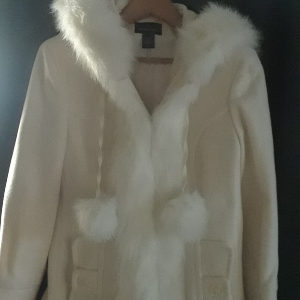 Winter wool white coat